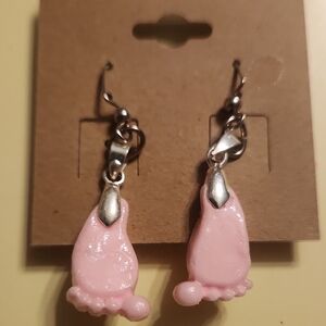Pink Footprint Earrings